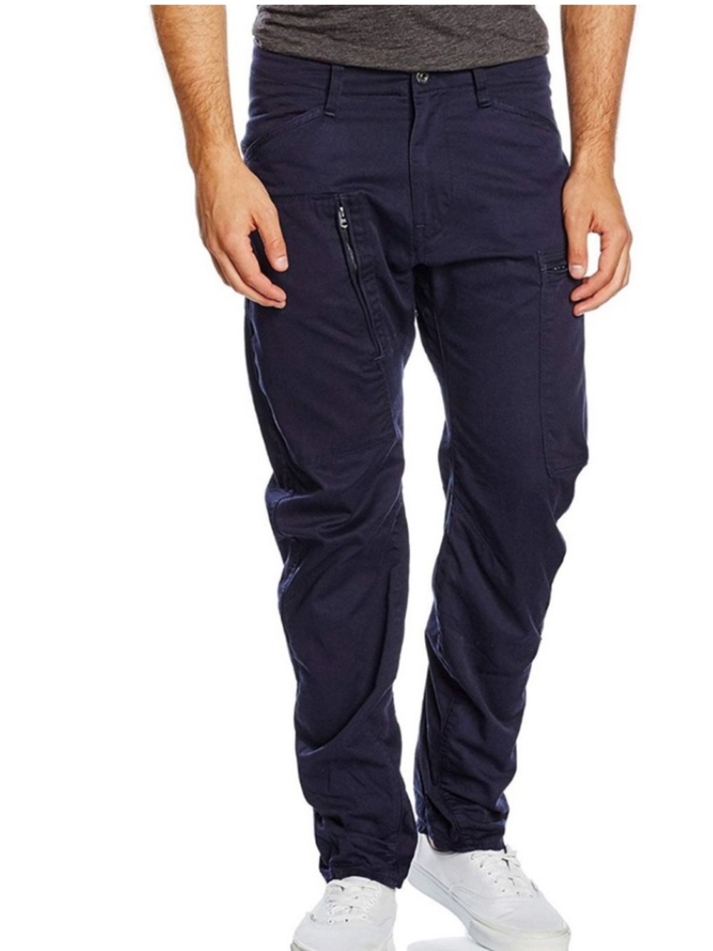 G-Star Raw Men’s Powel 3D Tapered Navy Blue Twill Cargo Twisted Leg Pants